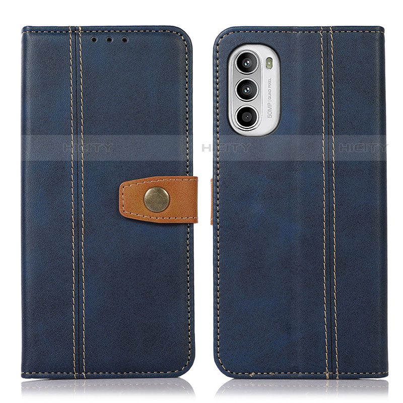 Coque Portefeuille Livre Cuir Etui Clapet M01L pour Motorola Moto G71s 5G Bleu Plus