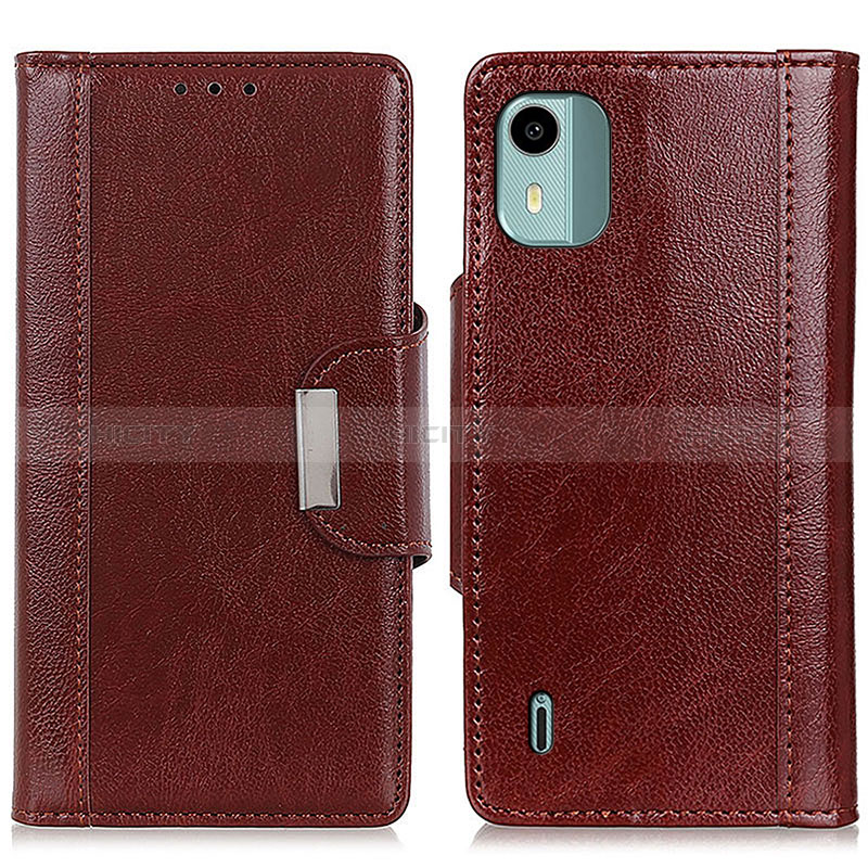 Coque Portefeuille Livre Cuir Etui Clapet M01L pour Nokia C12 Marron Plus