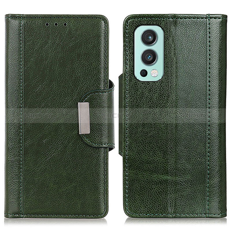 Coque Portefeuille Livre Cuir Etui Clapet M01L pour OnePlus Nord 2 5G Vert Plus