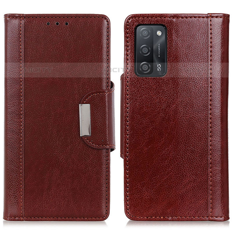 Coque Portefeuille Livre Cuir Etui Clapet M01L pour Oppo A55 5G Marron Plus