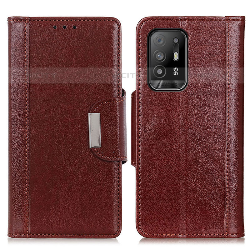 Coque Portefeuille Livre Cuir Etui Clapet M01L pour Oppo F19 Pro+ Plus 5G Marron Plus