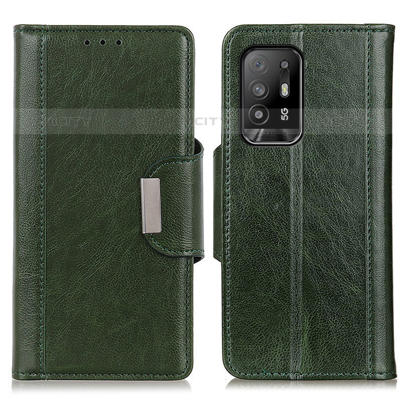 Coque Portefeuille Livre Cuir Etui Clapet M01L pour Oppo F19 Pro+ Plus 5G Vert Plus