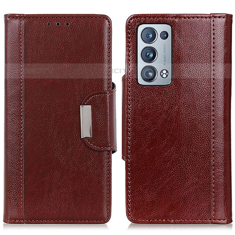 Coque Portefeuille Livre Cuir Etui Clapet M01L pour Oppo Reno6 Pro+ Plus 5G Marron Plus