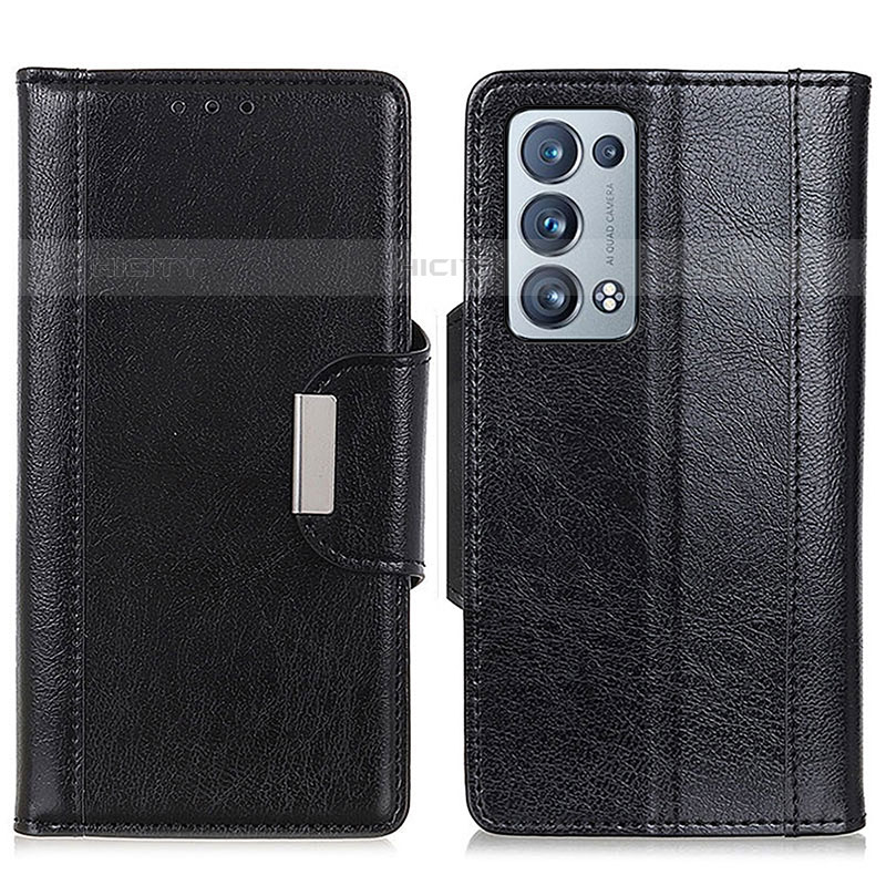 Coque Portefeuille Livre Cuir Etui Clapet M01L pour Oppo Reno6 Pro+ Plus 5G Noir Plus