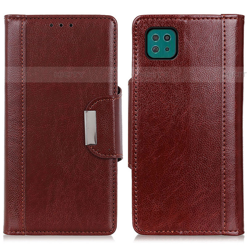 Coque Portefeuille Livre Cuir Etui Clapet M01L pour Samsung Galaxy F42 5G Marron Plus