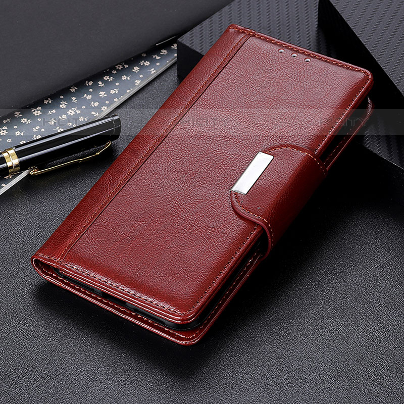 Coque Portefeuille Livre Cuir Etui Clapet M01L pour Samsung Galaxy M32 5G Marron Plus