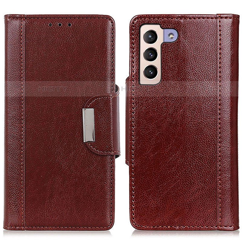 Coque Portefeuille Livre Cuir Etui Clapet M01L pour Samsung Galaxy S21 FE 5G Marron Plus