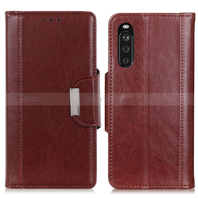 Coque Portefeuille Livre Cuir Etui Clapet M01L pour Sony Xperia 10 III Lite Marron Plus