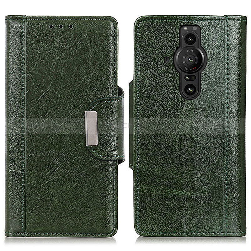 Coque Portefeuille Livre Cuir Etui Clapet M01L pour Sony Xperia PRO-I Vert Plus