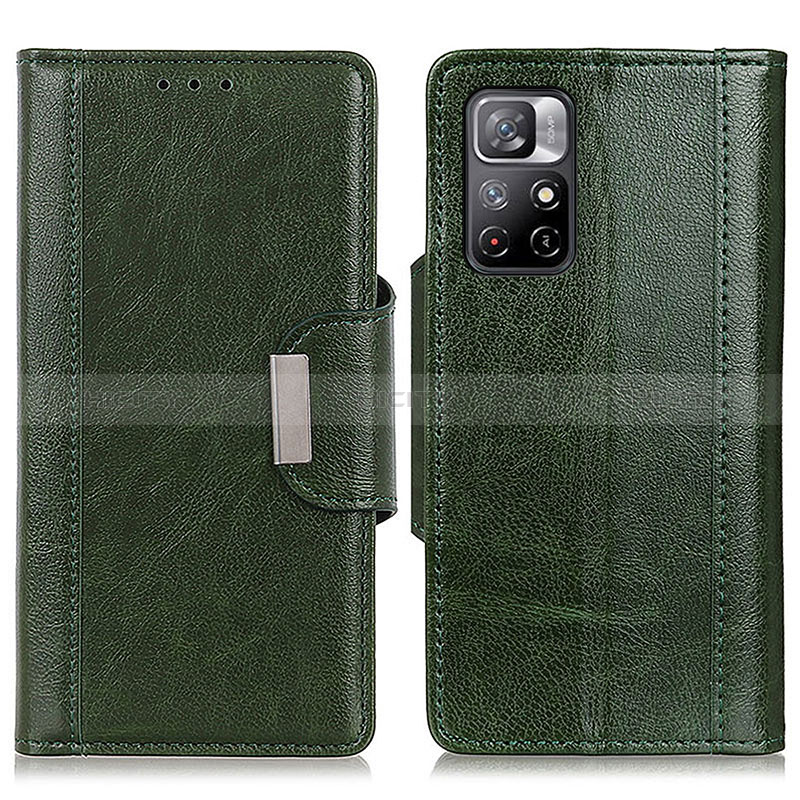 Coque Portefeuille Livre Cuir Etui Clapet M01L pour Xiaomi Redmi Note 11 5G Vert Plus