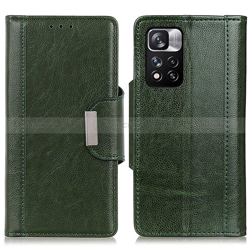 Coque Portefeuille Livre Cuir Etui Clapet M01L pour Xiaomi Redmi Note 11 Pro+ Plus 5G Vert Plus