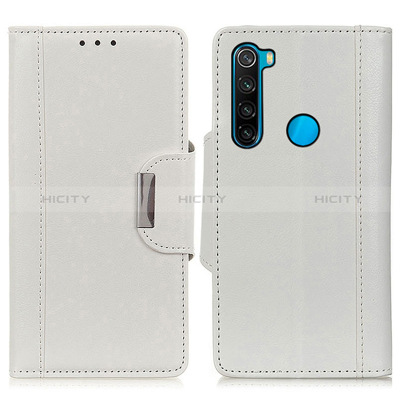 Coque Portefeuille Livre Cuir Etui Clapet M01L pour Xiaomi Redmi Note 8 (2021) Blanc Plus