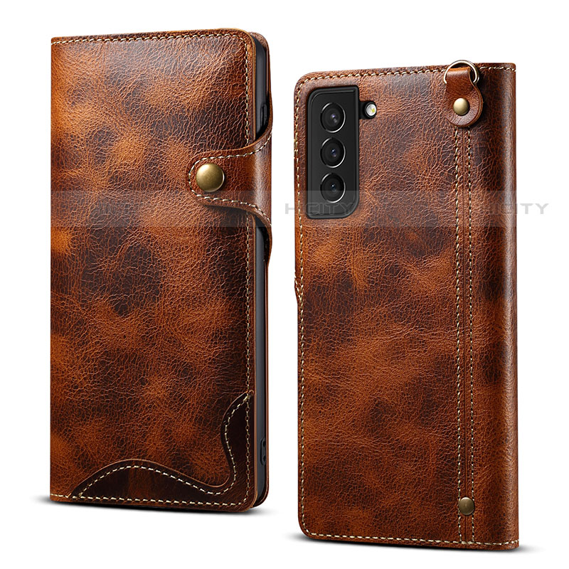 Coque Portefeuille Livre Cuir Etui Clapet M01T pour Samsung Galaxy S22 Plus 5G Marron Plus