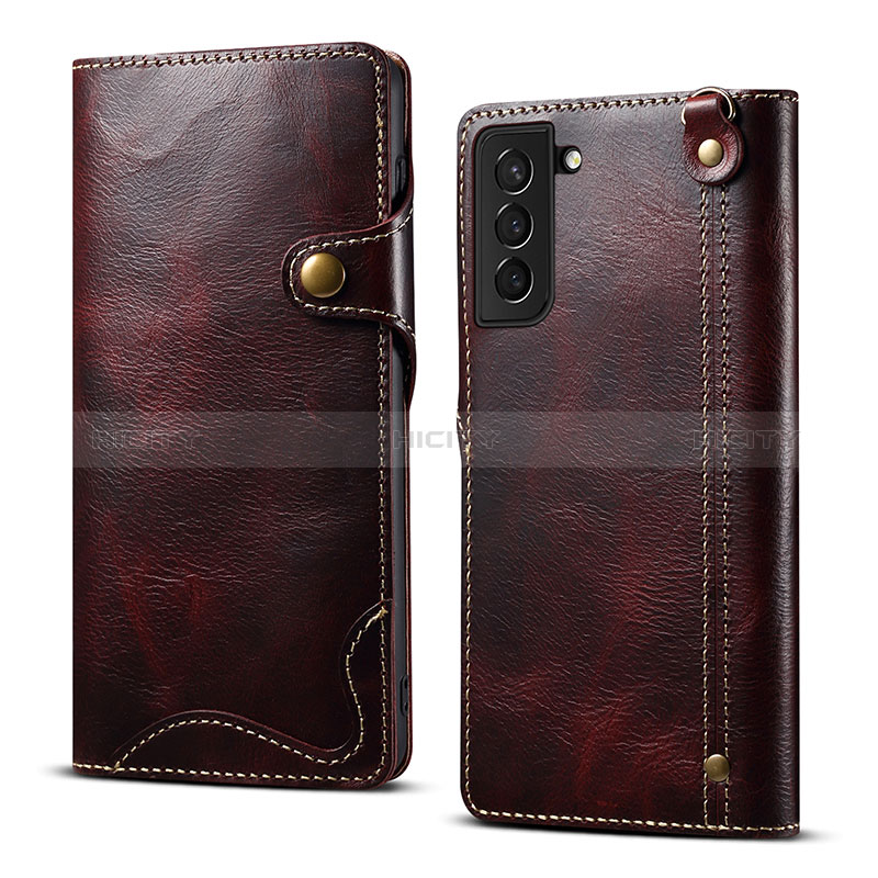 Coque Portefeuille Livre Cuir Etui Clapet M01T pour Samsung Galaxy S24 5G Vin Rouge Plus