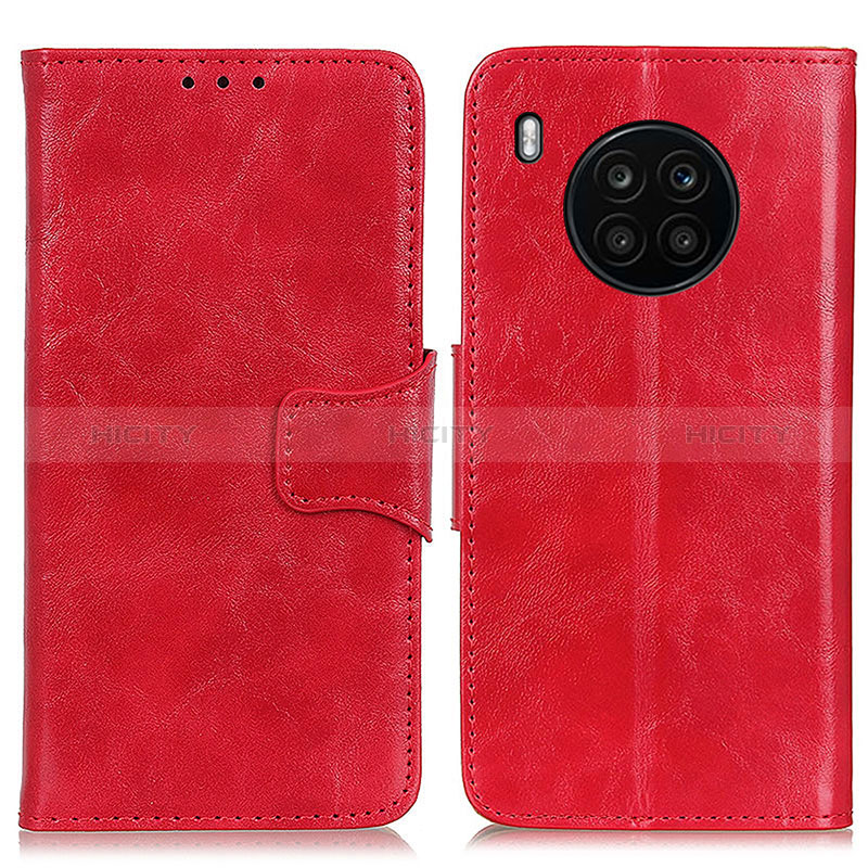 Coque Portefeuille Livre Cuir Etui Clapet M02L pour Huawei Honor 50 Lite Rouge Plus