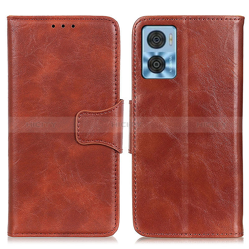 Coque Portefeuille Livre Cuir Etui Clapet M02L pour Motorola Moto E22 Marron Plus