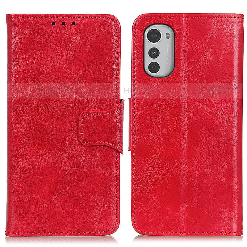 Coque Portefeuille Livre Cuir Etui Clapet M02L pour Motorola Moto E32 Rouge Plus