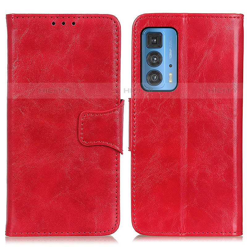 Coque Portefeuille Livre Cuir Etui Clapet M02L pour Motorola Moto Edge 20 Pro 5G Rouge Plus