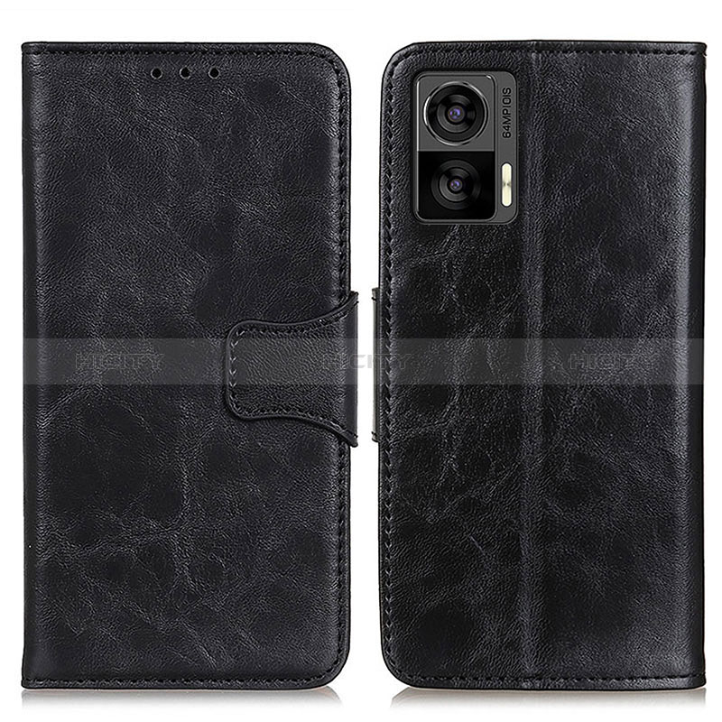 Coque Portefeuille Livre Cuir Etui Clapet M02L pour Motorola Moto Edge 30 Neo 5G Noir Plus