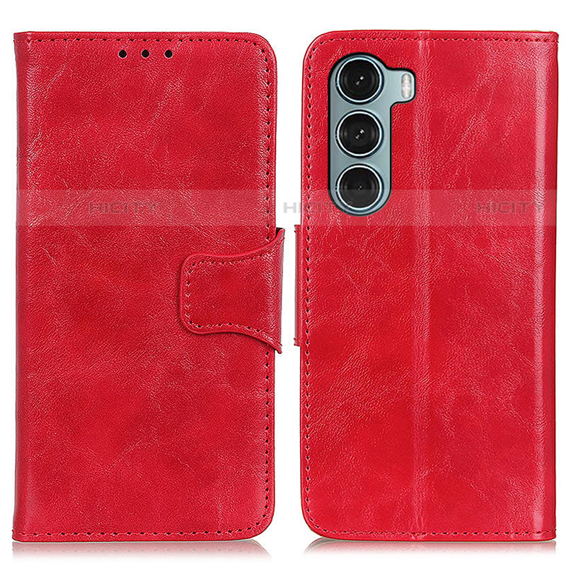 Coque Portefeuille Livre Cuir Etui Clapet M02L pour Motorola Moto G200 5G Rouge Plus