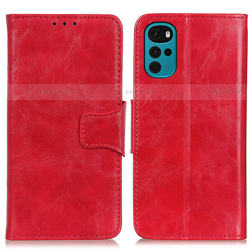 Coque Portefeuille Livre Cuir Etui Clapet M02L pour Motorola Moto G22 Rouge Plus