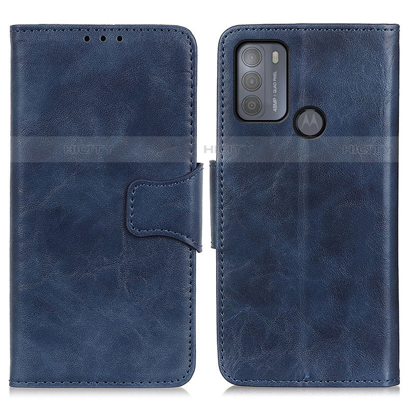 Coque Portefeuille Livre Cuir Etui Clapet M02L pour Motorola Moto G50 Bleu Plus