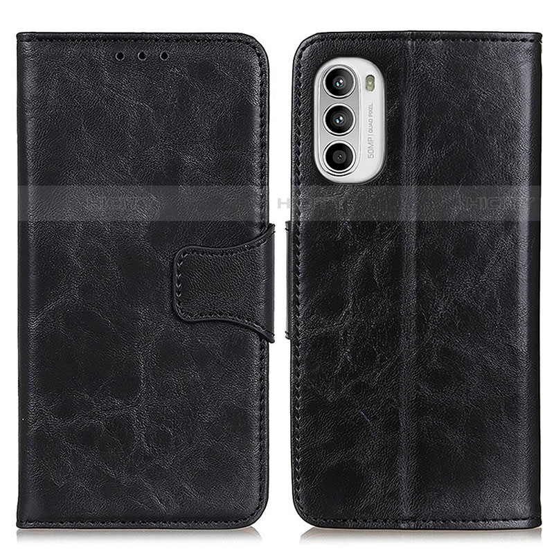 Coque Portefeuille Livre Cuir Etui Clapet M02L pour Motorola MOTO G52 Noir Plus