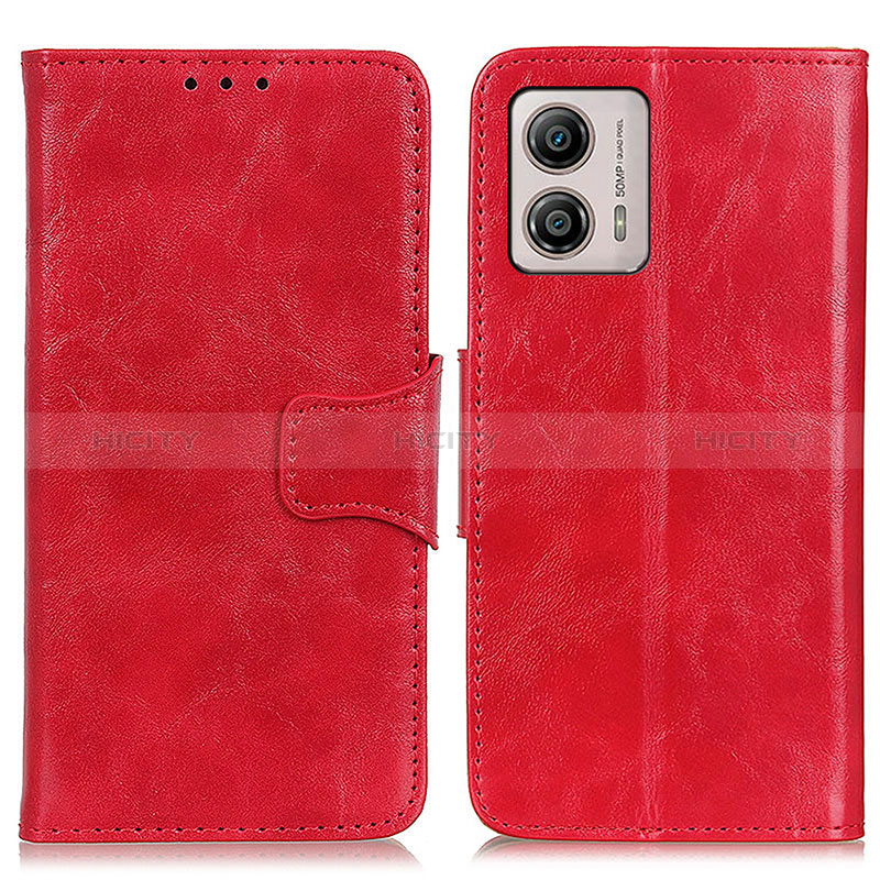 Coque Portefeuille Livre Cuir Etui Clapet M02L pour Motorola Moto G53 5G Rouge Plus