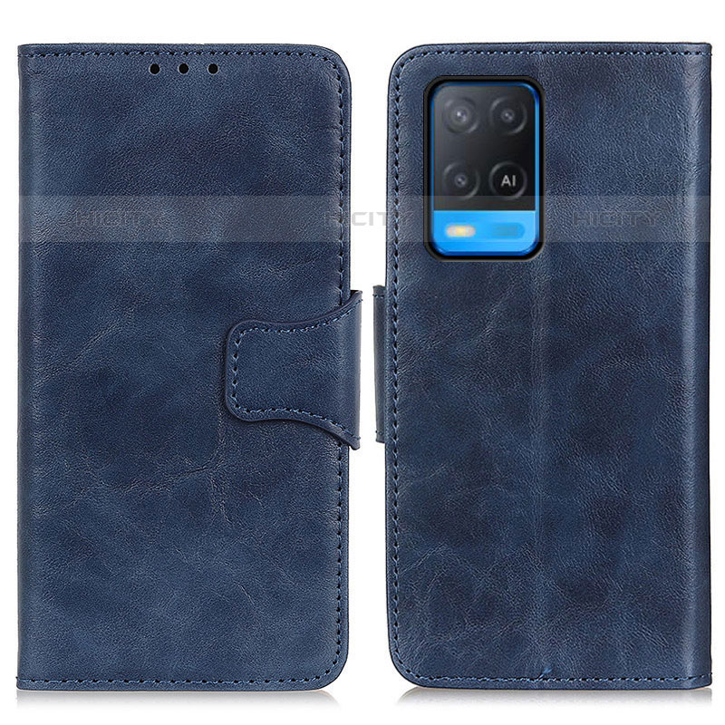 Coque Portefeuille Livre Cuir Etui Clapet M02L pour Oppo A54 4G Bleu Plus