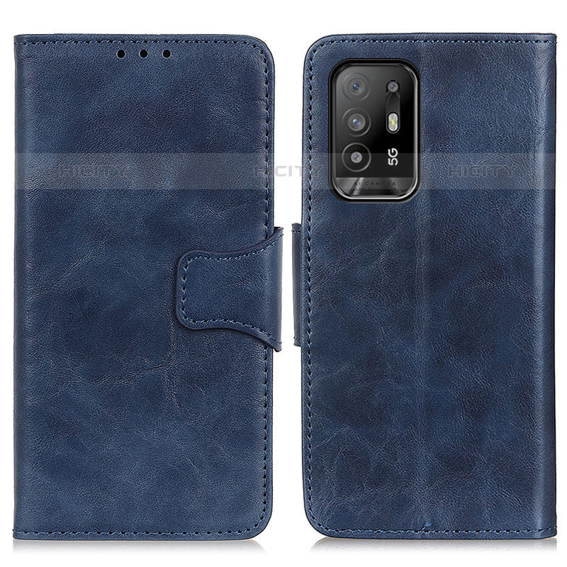 Coque Portefeuille Livre Cuir Etui Clapet M02L pour Oppo F19 Pro+ Plus 5G Bleu Plus