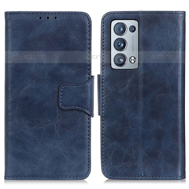 Coque Portefeuille Livre Cuir Etui Clapet M02L pour Oppo Reno6 Pro+ Plus 5G Bleu Plus