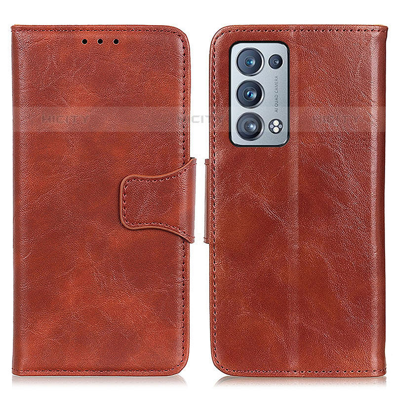 Coque Portefeuille Livre Cuir Etui Clapet M02L pour Oppo Reno6 Pro+ Plus 5G Marron Plus