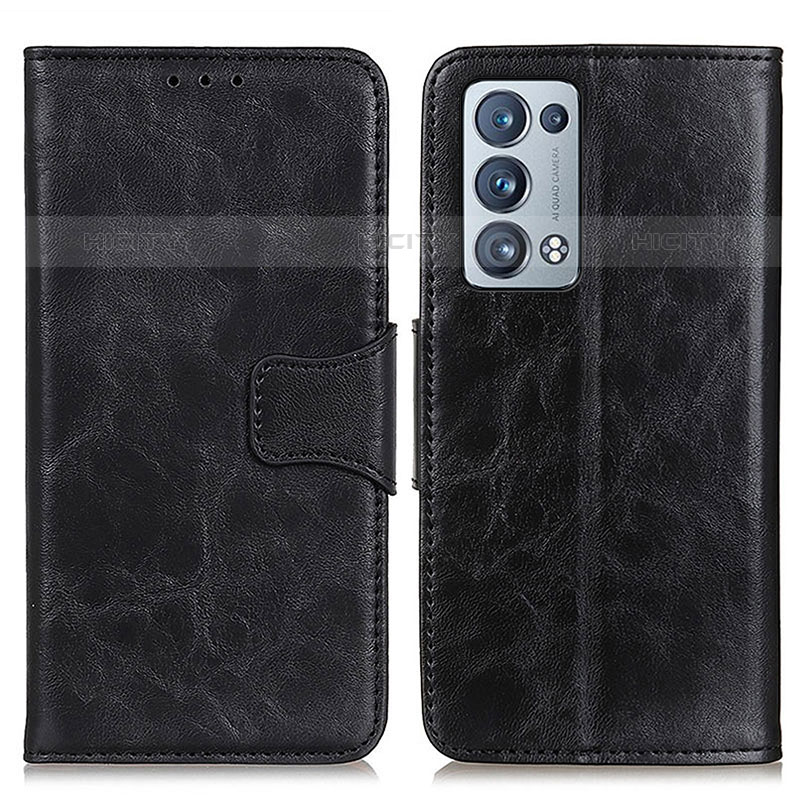 Coque Portefeuille Livre Cuir Etui Clapet M02L pour Oppo Reno6 Pro+ Plus 5G Noir Plus