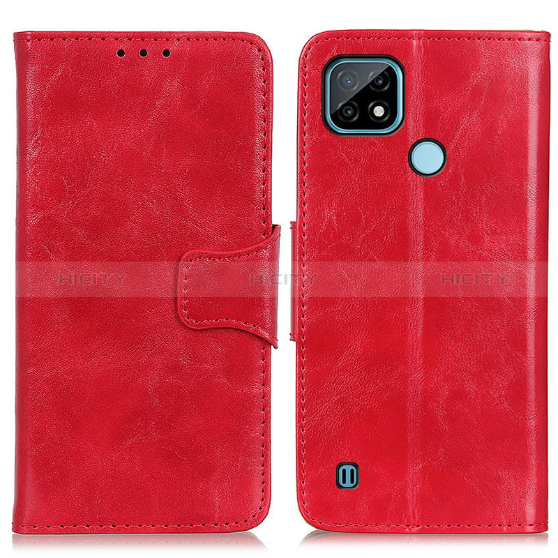 Coque Portefeuille Livre Cuir Etui Clapet M02L pour Realme C21 Rouge Plus