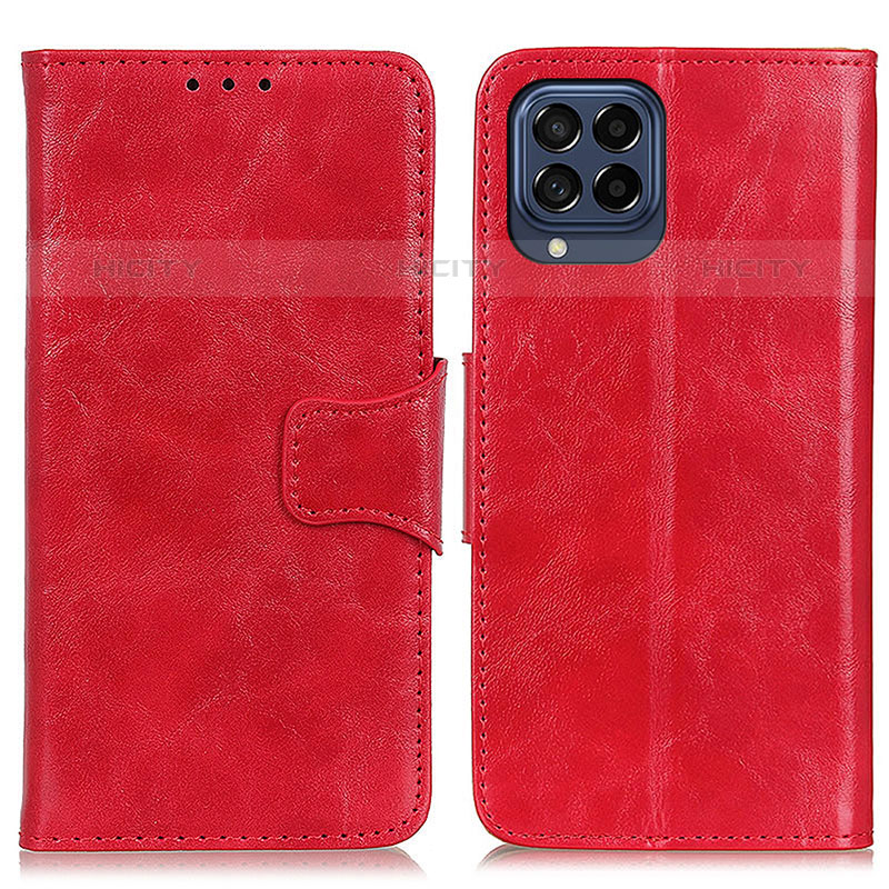 Coque Portefeuille Livre Cuir Etui Clapet M02L pour Samsung Galaxy M53 5G Rouge Plus