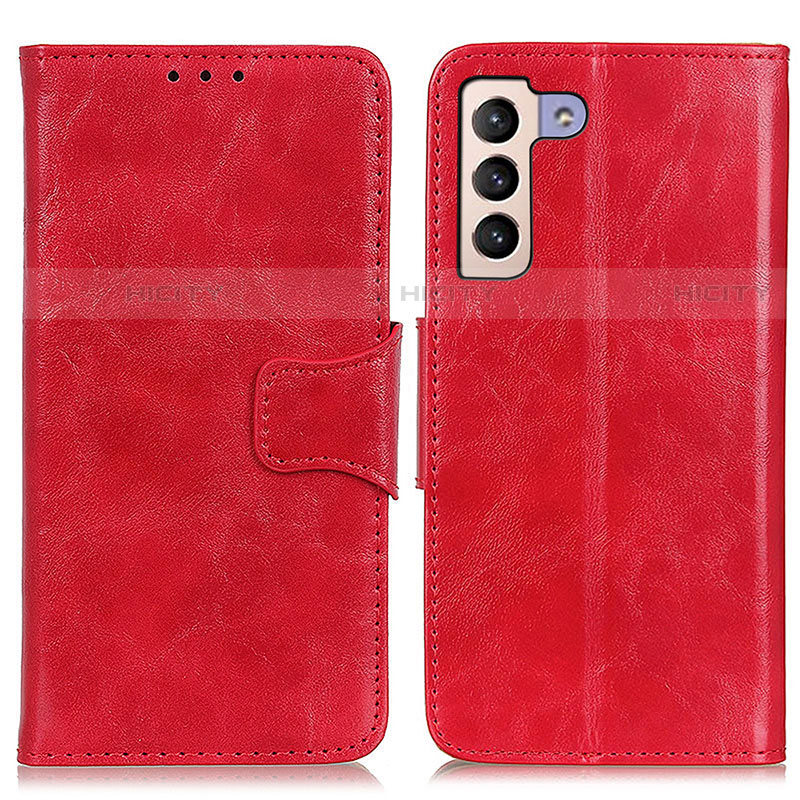 Coque Portefeuille Livre Cuir Etui Clapet M02L pour Samsung Galaxy S21 5G Rouge Plus