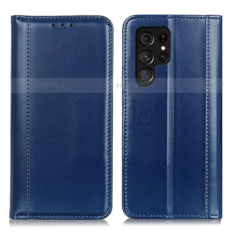 Coque Portefeuille Livre Cuir Etui Clapet M02L pour Samsung Galaxy S23 Ultra 5G Bleu Plus