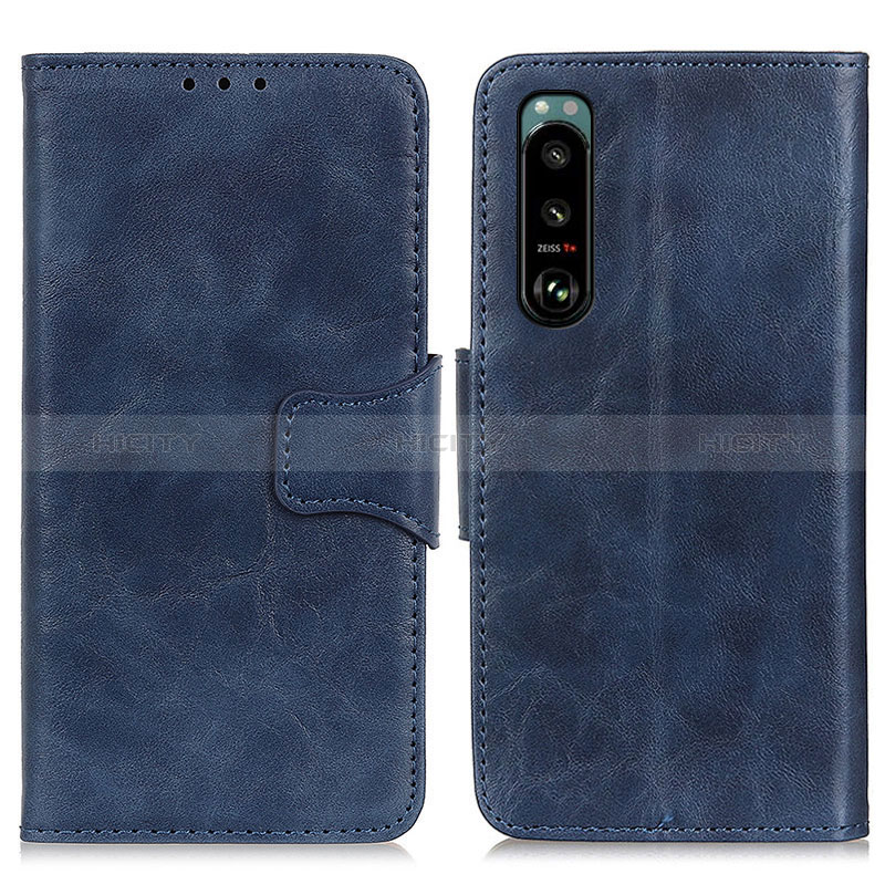 Coque Portefeuille Livre Cuir Etui Clapet M02L pour Sony Xperia 5 III Bleu Plus