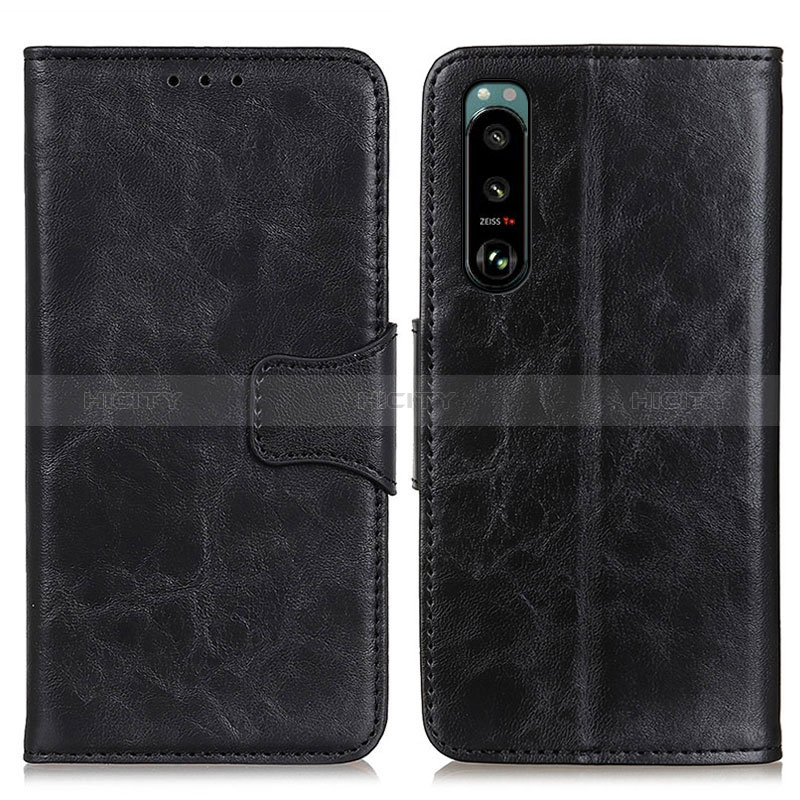 Coque Portefeuille Livre Cuir Etui Clapet M02L pour Sony Xperia 5 III Noir Plus