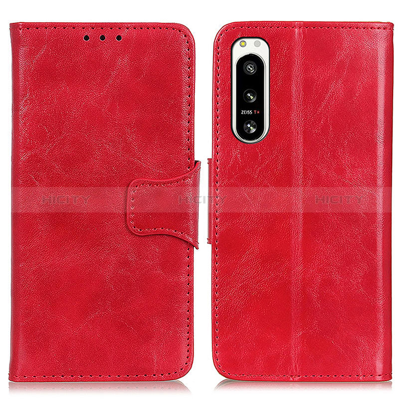 Coque Portefeuille Livre Cuir Etui Clapet M02L pour Sony Xperia 5 IV Rouge Plus