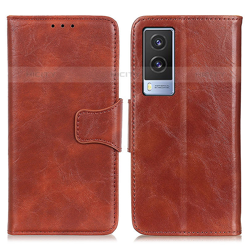 Coque Portefeuille Livre Cuir Etui Clapet M02L pour Vivo V21e 5G Marron Plus