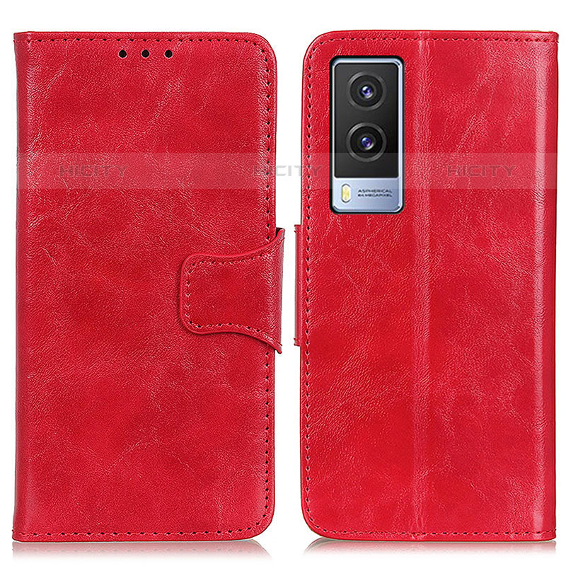 Coque Portefeuille Livre Cuir Etui Clapet M02L pour Vivo V21e 5G Rouge Plus