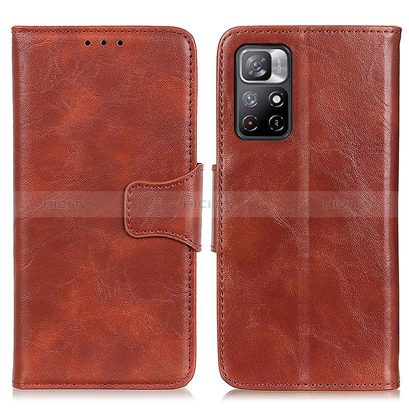 Coque Portefeuille Livre Cuir Etui Clapet M02L pour Xiaomi Poco M4 Pro 5G Marron Plus