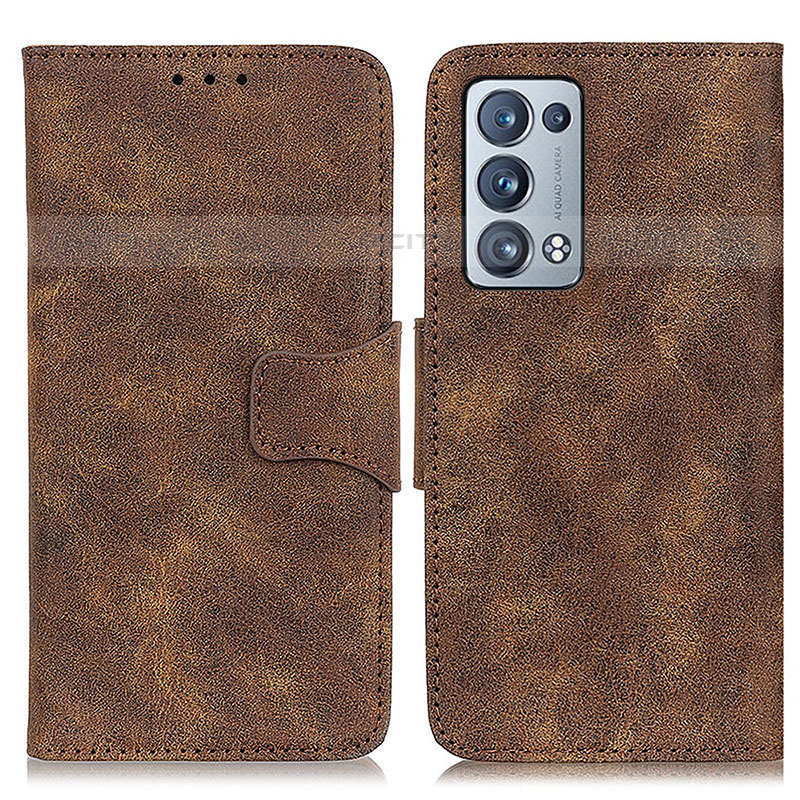 Coque Portefeuille Livre Cuir Etui Clapet M03L pour Oppo Reno6 Pro 5G Marron Plus