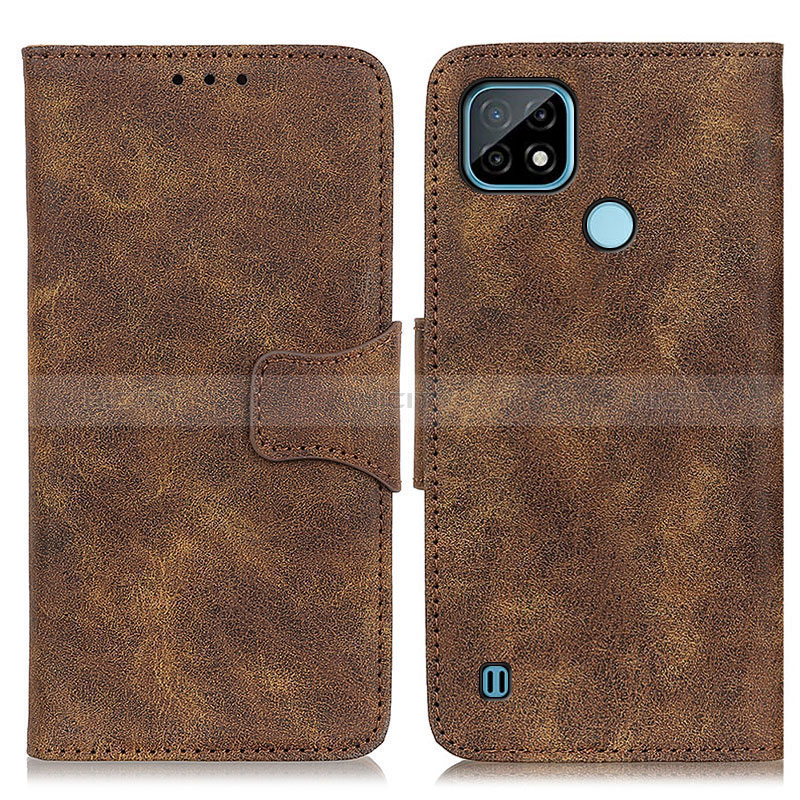 Coque Portefeuille Livre Cuir Etui Clapet M03L pour Realme C21 Marron Plus