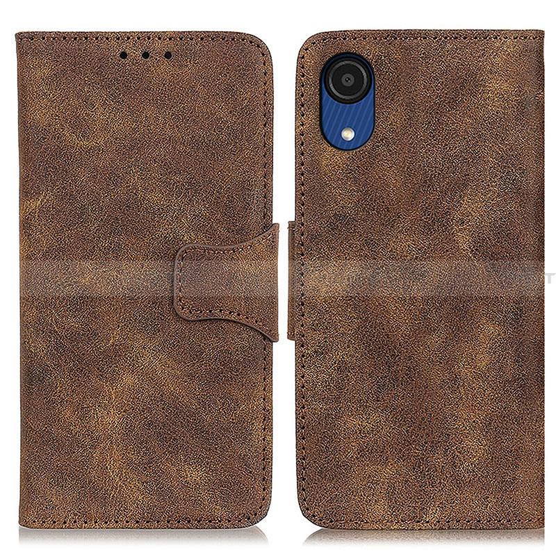 Coque Portefeuille Livre Cuir Etui Clapet M03L pour Samsung Galaxy A03 Core Marron Plus