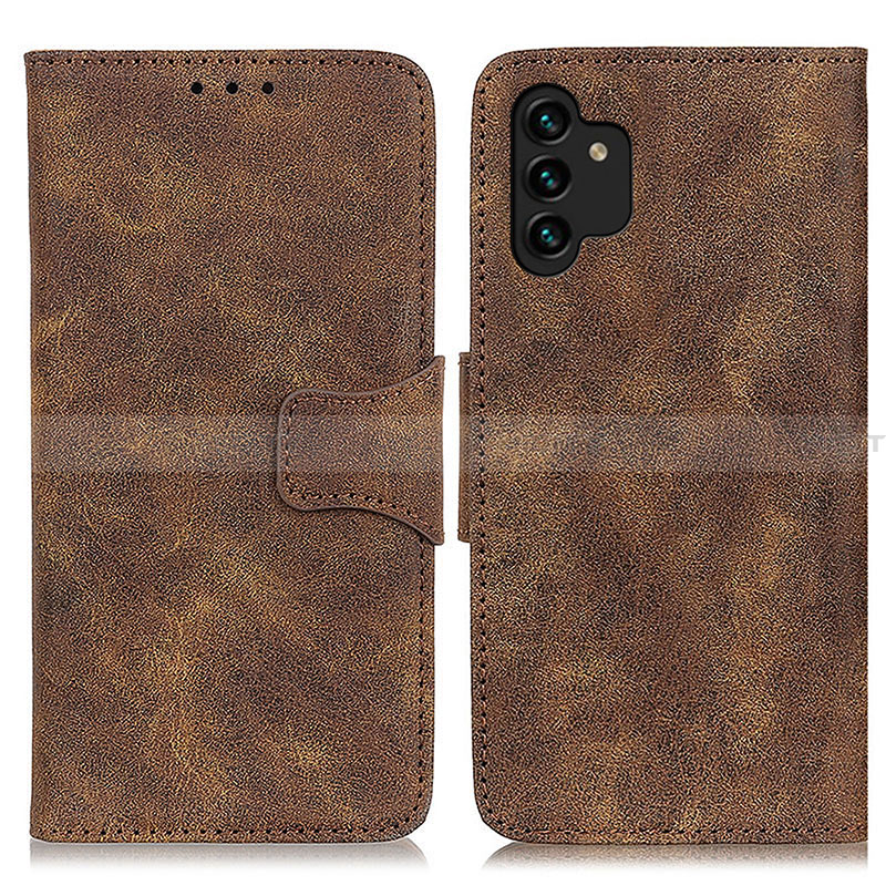 Coque Portefeuille Livre Cuir Etui Clapet M03L pour Samsung Galaxy A13 4G Marron Plus