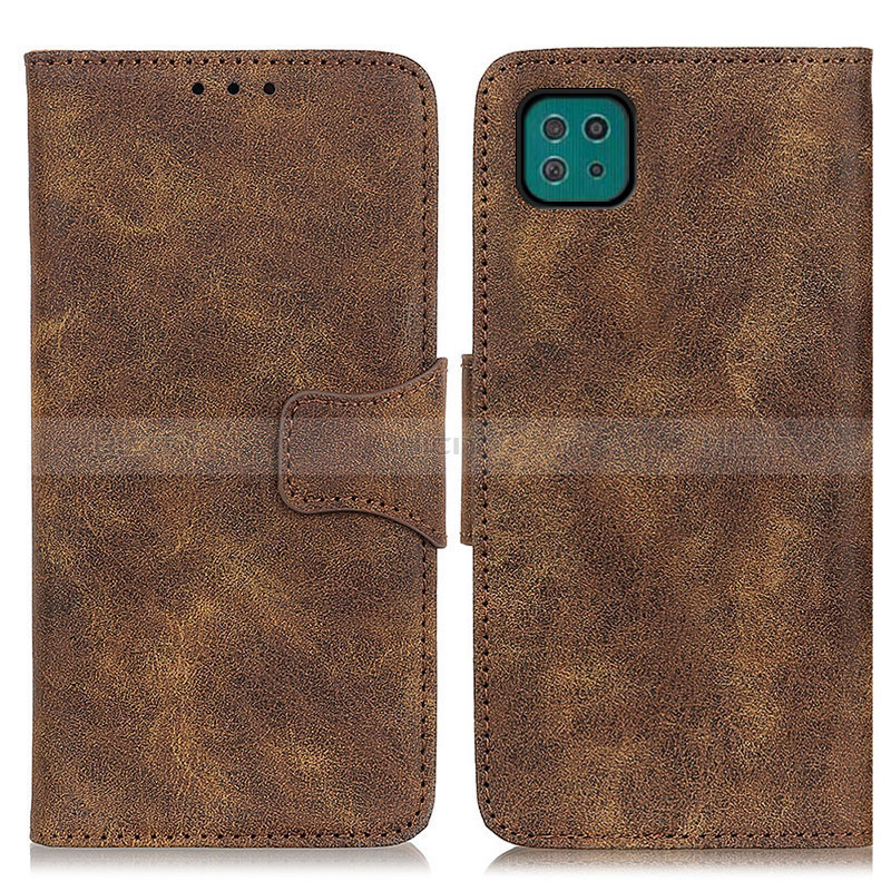 Coque Portefeuille Livre Cuir Etui Clapet M03L pour Samsung Galaxy A22s 5G Marron Plus