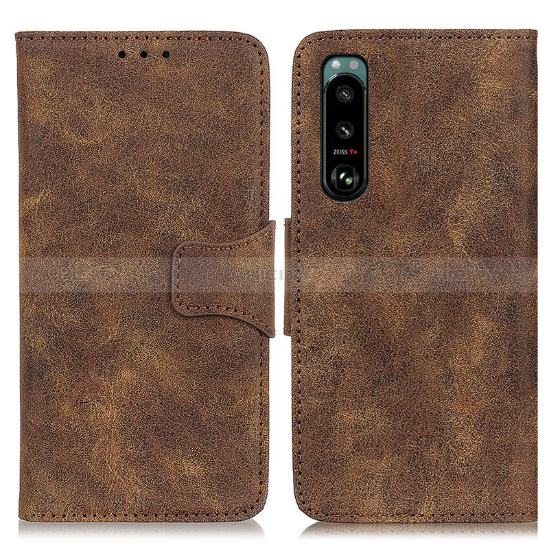 Coque Portefeuille Livre Cuir Etui Clapet M03L pour Sony Xperia 5 III Marron Plus