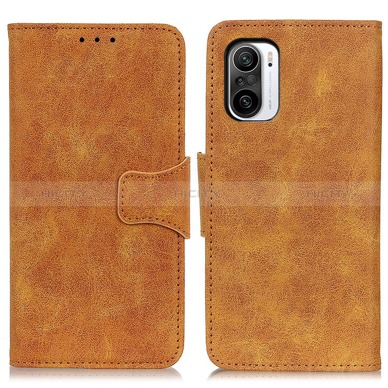 Coque Portefeuille Livre Cuir Etui Clapet M03L pour Xiaomi Poco F3 5G Kaki Plus